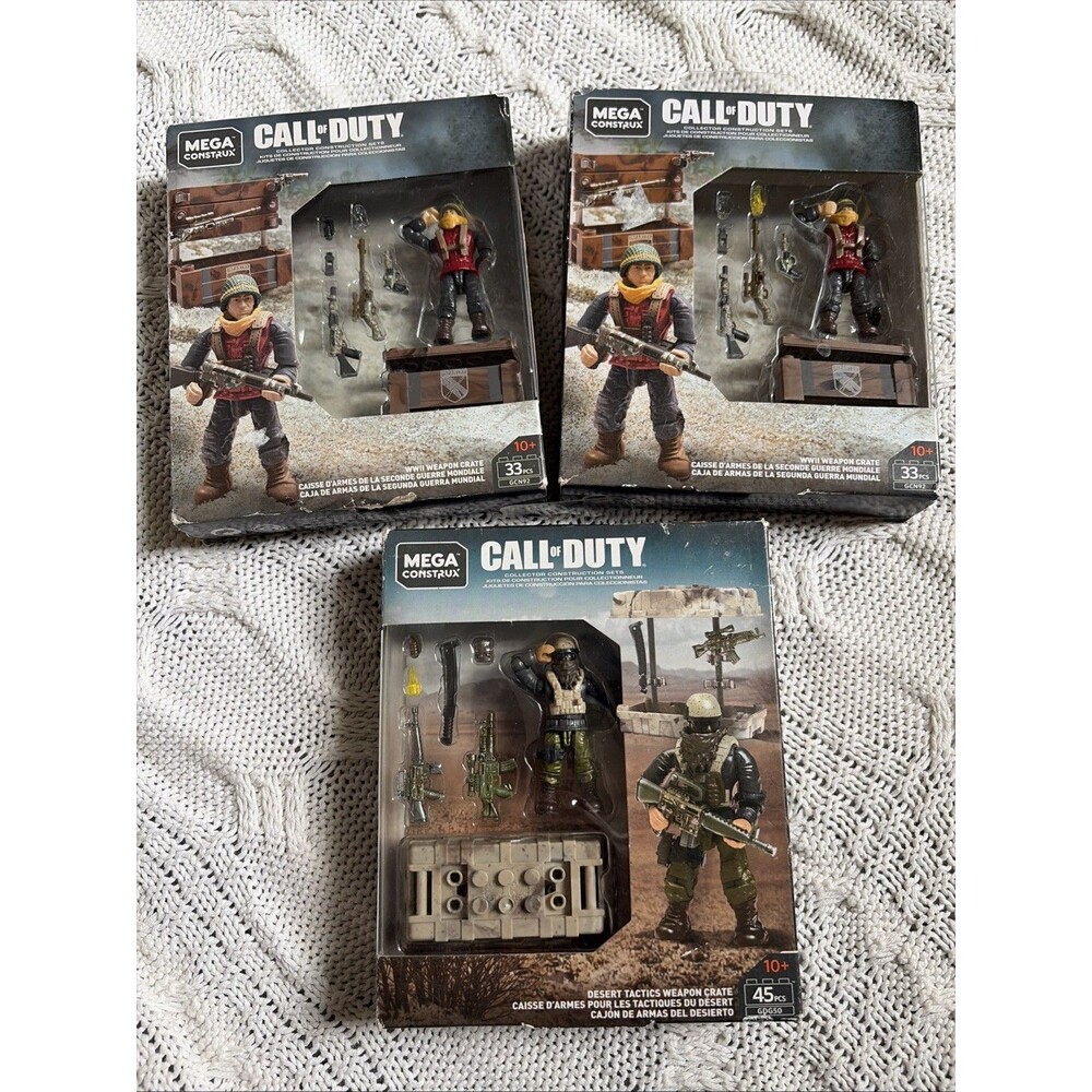 Mega Construx Call of Duty Weapon Crate Bundle WWII Desert Tactics Lot Of 3 New